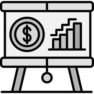 iş büyüme grafiği simgesi ana hatlar biçiminde