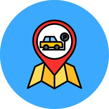 taksi konumu vektör simgesi