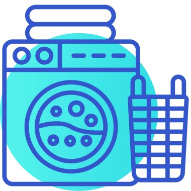 çamaşır makinesi simgesi, basit illüstrasyon