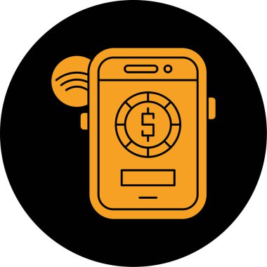 Dolar sembollü telefon ve bir telefon vektör simgesi tasarımı