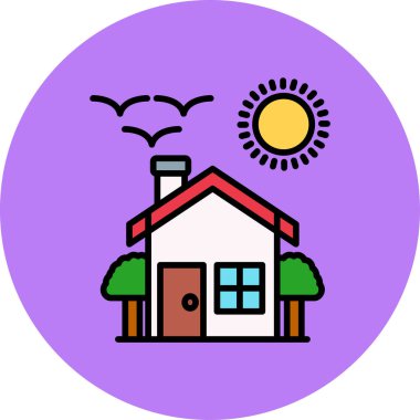 Ev. Web simgesi basit illüstrasyon