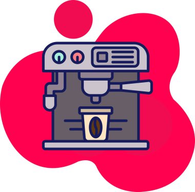 kahve makinesi kahve ikonu, ana hatlarıyla doldurulmuş.