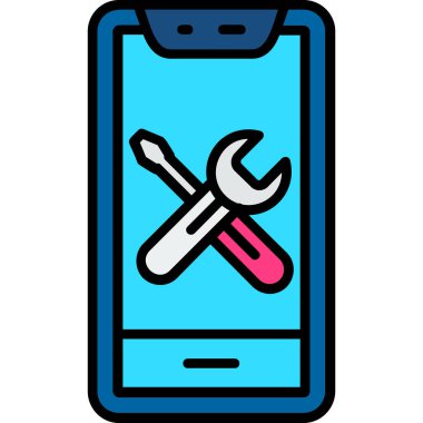 Akıllı telefon. Web simgesi basit illüstrasyon