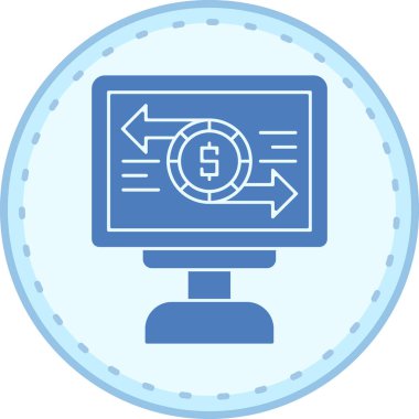 Monitör. Web simgesi vektör illüstrasyonu