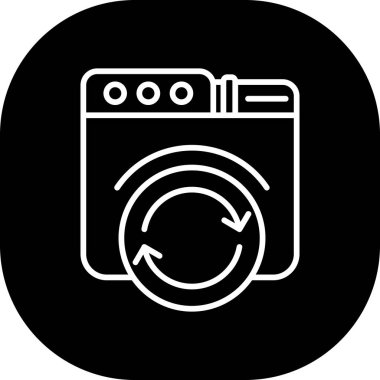 çamaşır makinesi simgesi, vektör illüstrasyonu