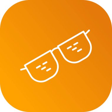 Beyaz çizgi güneş ikonu, turuncu kare düğmesinde uzun gölge ile izole edilmiş. vektör illüstrasyonu