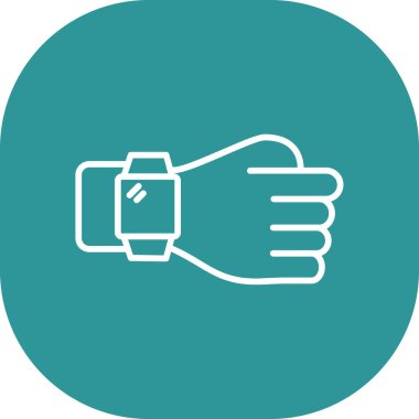 Beyaz arkaplanda akıllı saat simgesi çizimi