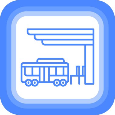 Otobüs. Web simgesi basit illüstrasyon