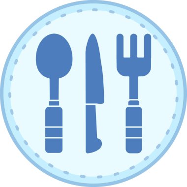 Çatal bıçak. Web simgesi basit illüstrasyon