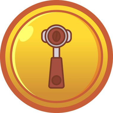 Yuvarlak rozet ve altın sikkenin vektör çizimi