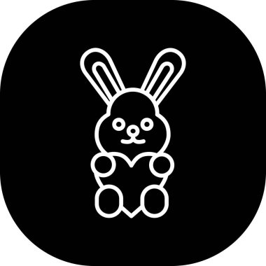 Tavşan simgesi, vektör illüstrasyonu basit tasarım