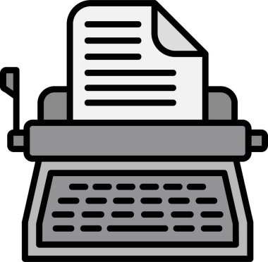 Daktilo simgesi, vektör illüstrasyonu basit tasarım