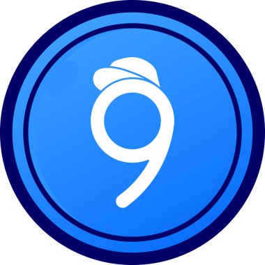 8 numaralı simge mavi vektörü