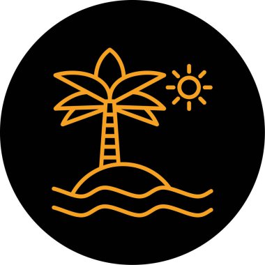 Bir plaj simgesinin vektör çizimi