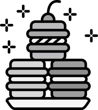 Çizgi film ve tatlı yiyeceklerin vektör çizimi