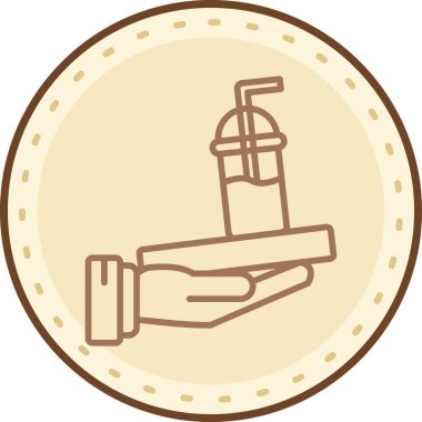 El ele tutuşan su kutusu simgesi