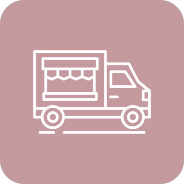 Kamyon. Web simgesi vektör illüstrasyonu