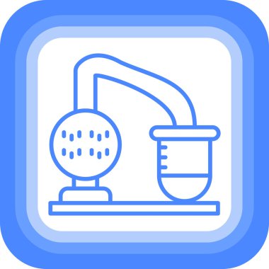 Laboratuvar matarası ikonu. Web için bilim ekipmanı vektör simgelerinin özet çizimi