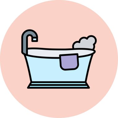 Banyo kovası simgesi, modern tasarım illüstrasyonu