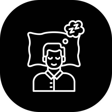 Uyuyan Adam çizgi simgesi, vektör illüstrasyonu