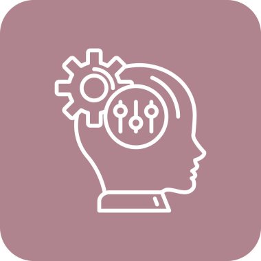 Beyin simgesi, vektör illüstrasyonu