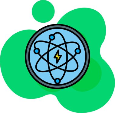 Atom bilimi simgesi - ana hatlar biçiminde