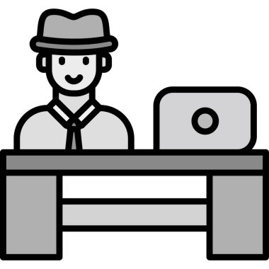 avatar iş adamı simgesi ana hatlarıyla