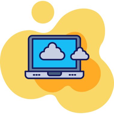 Bulut hesaplama simgesi vektör illüstrasyon tasarımı ile bilgisayar hesaplaması