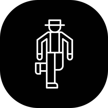 1920 'lerin dans ikonu, vektör çizimi basit tasarım