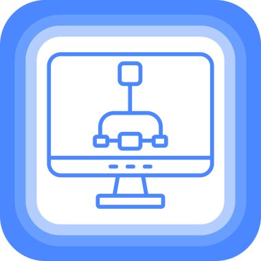 Bilgisayar. Web simgesi basit illüstrasyon