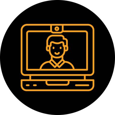 Dizüstü bilgisayar simgesi vektör çizimi