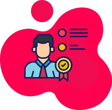 iş yönetimi renk ikonu vektör illüstrasyonu