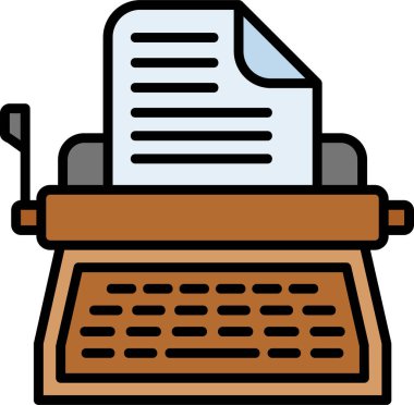 Daktilo simgesi vektör çizimi yazılıyor