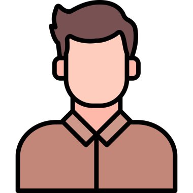 avatar erkek kişi simgesi doldurulmuş ana hatlar biçimi