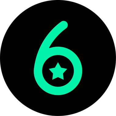 Siyah arkaplanda izole edilmiş beş numaralı simge, vektör illüstrasyonu