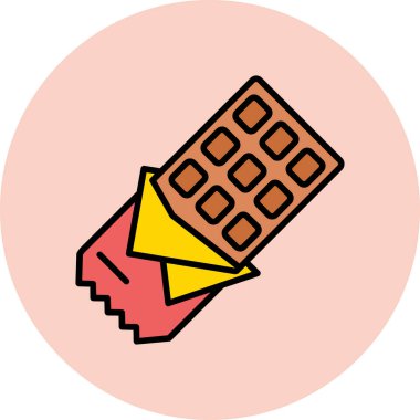 Çikolata. Web simgesi basit illüstrasyon