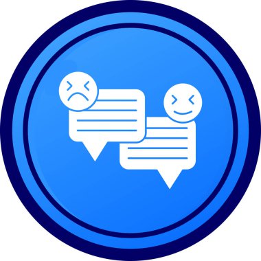 Üzgün yüzlü konuşma balonu ve negatif simge, satır biçimi