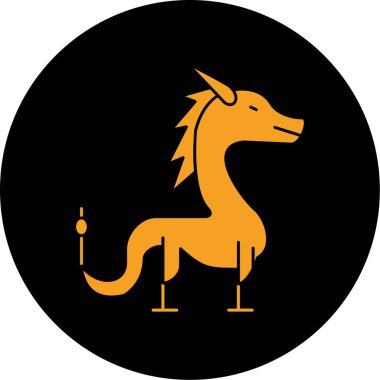 Çin ejderhası ikonu vektör illüstrasyonu