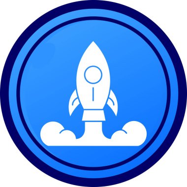 Moda biçimi izole edilmiş arkaplanda roket simgesi