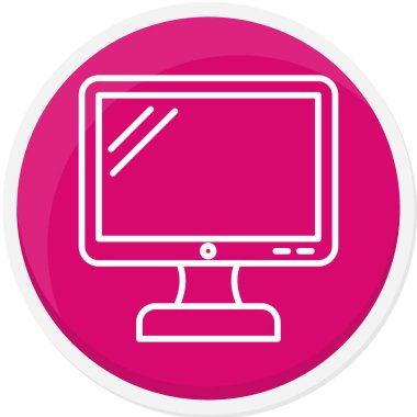 Bilgisayar monitörü. Web simgesi basit illüstrasyon