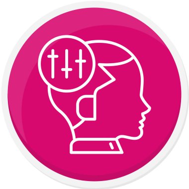 Baş simgesi olan beyin, vektör illüstrasyon tasarımı