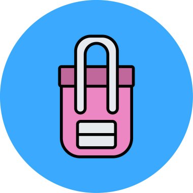 çanta çanta kilit simgesi doldurulmuş taslak biçimi