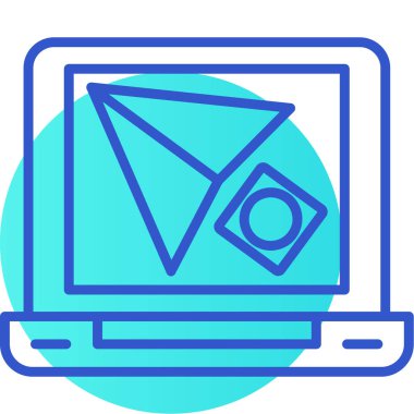 Dizüstü bilgisayar simgesi vektör çizimi