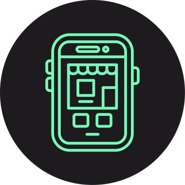 Benzersiz Mobil Vektör Kabartma Simgesi