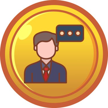 Rozet vektörü illüstrasyonlu adam