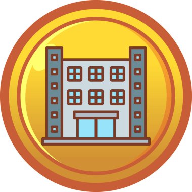 Modern tarzda izole edilmiş otel simgesi