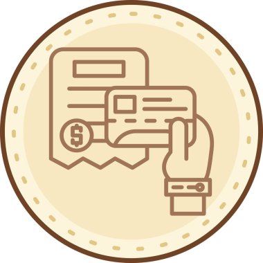 Kredi kartı olan bir madeni paranın vektör çizimi