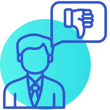 Megafon ikonu olan bir iş adamı. vektör illüstrasyonu