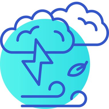 Mavi arkaplanı olan bir yıldırımın vektör çizimi.