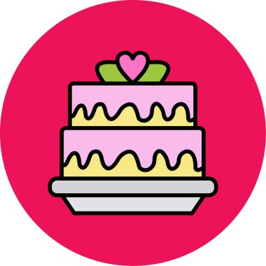 Kek. Web simgesi basit illüstrasyon